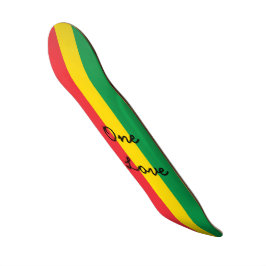 Rasta Färg Grönt Gult Red Flagga Rand en Kärlek Mini Skateboard Bräda 18,5 Cm