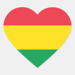 Rasta Färg Grönt Gult Red Rand Flagga Mönster Hjärtformat Klistermärke