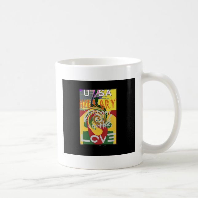 Rasta Färg Red Golden Grönt Hillary Art Print Kaffemugg (Höger)