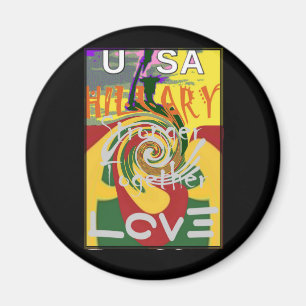 Rasta Färg Red Golden Grönt Hillary Art Print Magnet