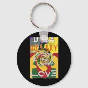 Rasta Färg Red Golden Grönt Hillary Art Print Nyckelring