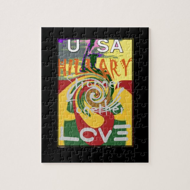 Rasta Färg Red Golden Grönt Hillary Art Print Pussel (Vertikal)