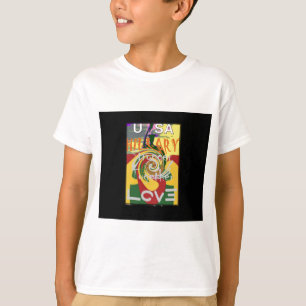 Rasta Färg Red Golden Grönt Hillary Art Print T Shirt