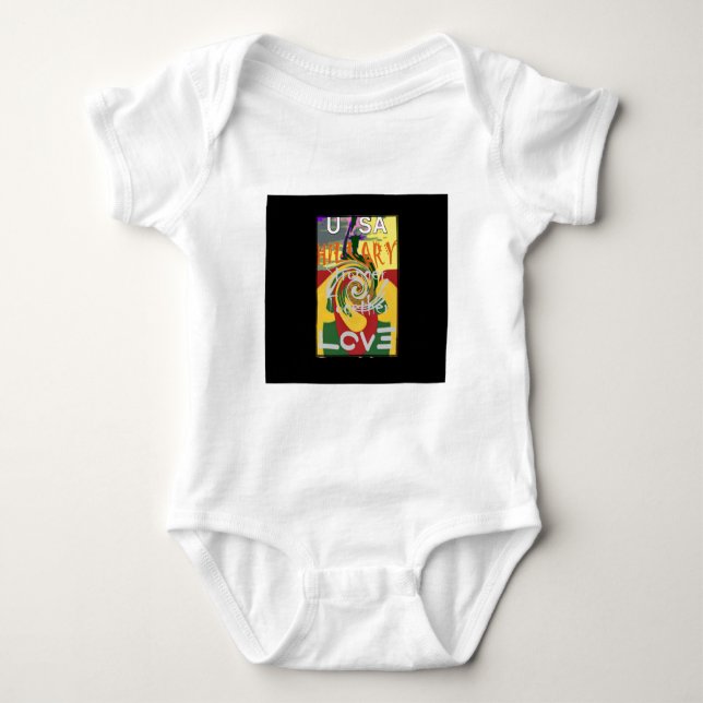 Rasta Färg Red Golden Grönt Hillary Art Print Tee Shirt (Framsida)