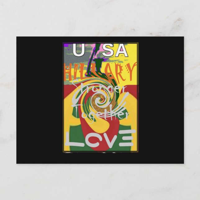 Rasta Färg Red Golden Grönt Hillary Art Print Vykort (Framsida)