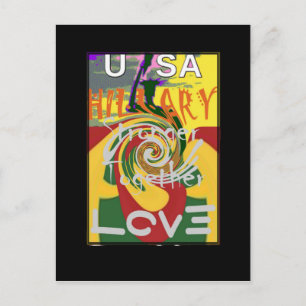 Rasta Färg Red Golden Grönt Hillary Art Print Vykort