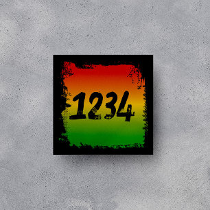 Rasta Färgad Adress House Numbers Sign Kakelplatta