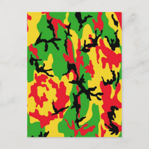 Rasta Färgad Camouflage Vykort
