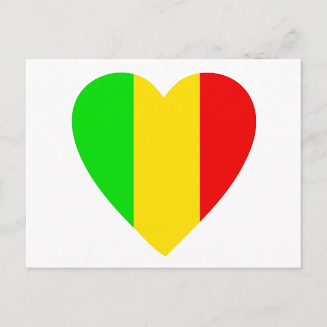 Rasta Färgad Heart Vykort (Framsida)