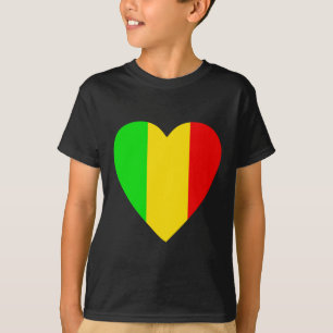 Rasta färgade hjärta t shirt