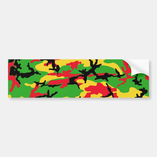 Rasta färgadkamouflage bildekal (Framsidan)