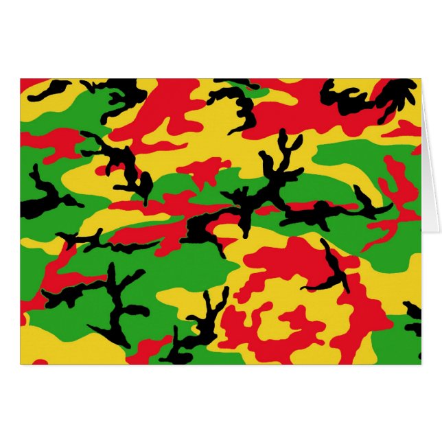 Rasta färgadkamouflage hälsningskort (Framsidan Horizontal)