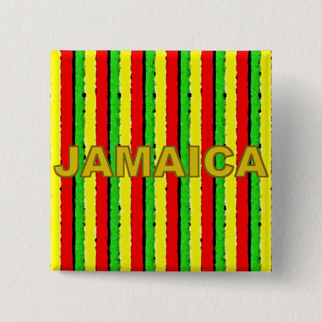 Rasta färgar Jamaica rött guld och grönt Knapp (Framsida)