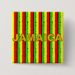 Rasta färgar Jamaica rött guld och grönt Knapp