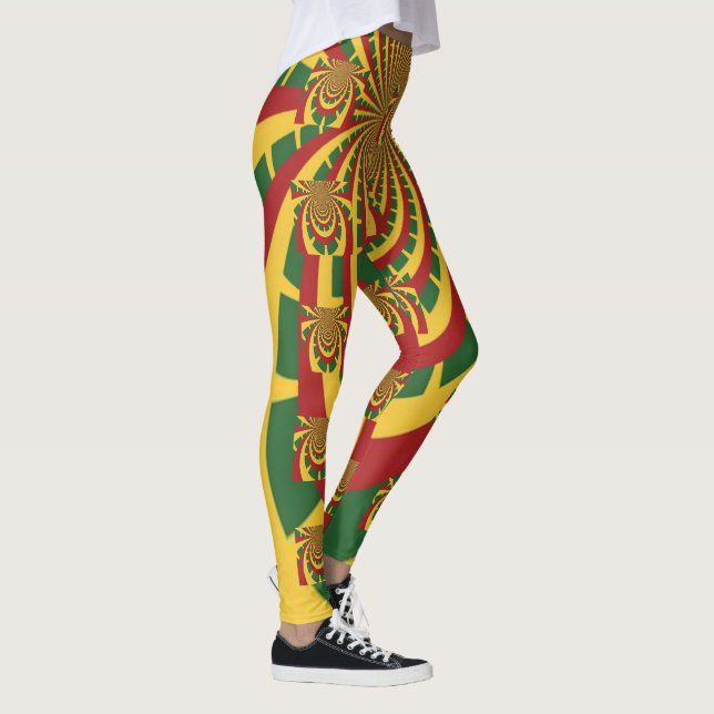 Rasta Färgdesign Leggings (Höger)