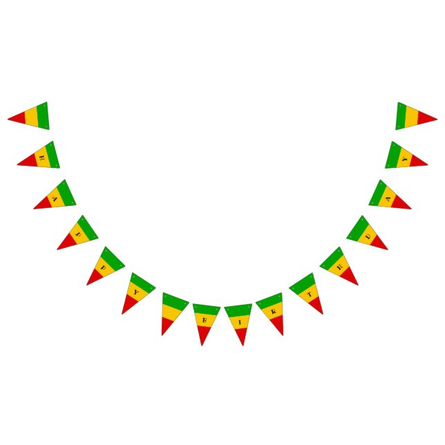 Rasta Flag Reggae Grattis på födelsedagen Vimplar (Alla)