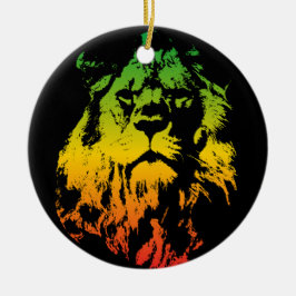Rasta Flagga Färg Lejonare God jul Julgransprydnad Keramik