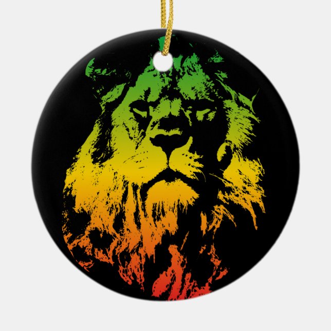 Rasta Flagga Färg Lejonare God jul Julgransprydnad Keramik (Framsidan)