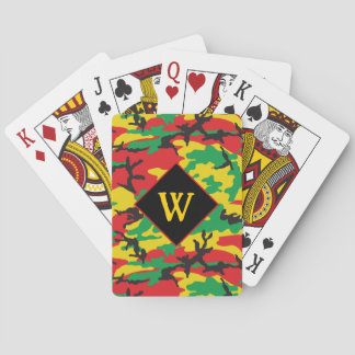 Rasta Flagga Färger Kamouflage Tryck Monogram Casinokort