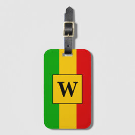 Rasta Flagga Stripe Monogram Bagagebricka