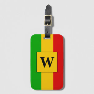 Rasta Flagga Stripe Monogram Bagagebricka