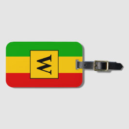 Rasta Flagga Stripe Monogram Bagagebricka