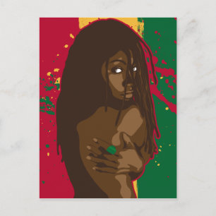 Rasta flicka vykort