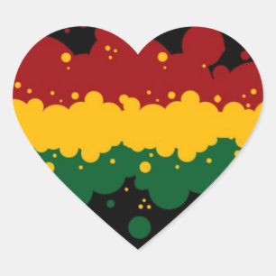 Rasta från Picona™ Hjärtformat Klistermärke