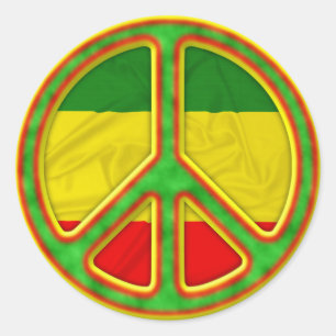 Rasta fredsymbol runt klistermärke