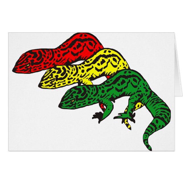 Rasta Geckos Hälsningskort (Framsidan Horizontal)