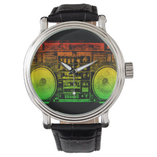 Rasta ghetto blaster armbandsur