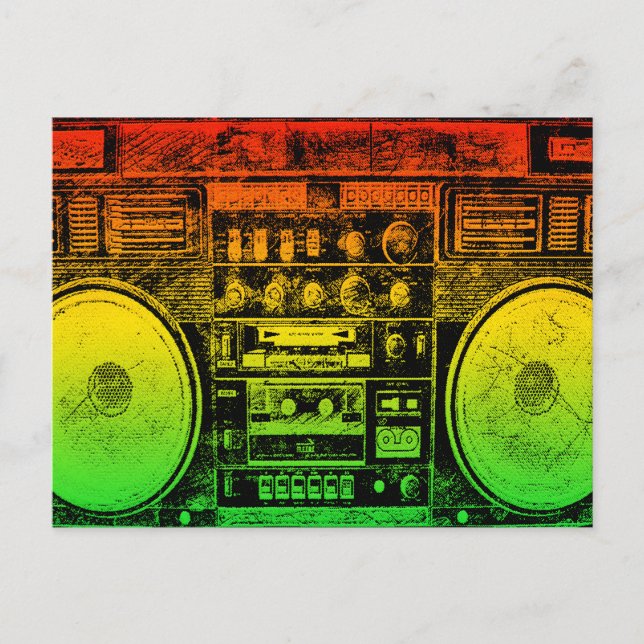 Rasta ghetto blaster vykort (Framsida)