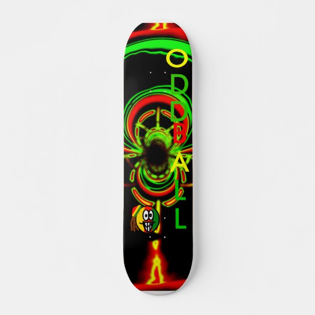 Rasta glöd mini skateboard bräda 18,5 cm (Framsida)
