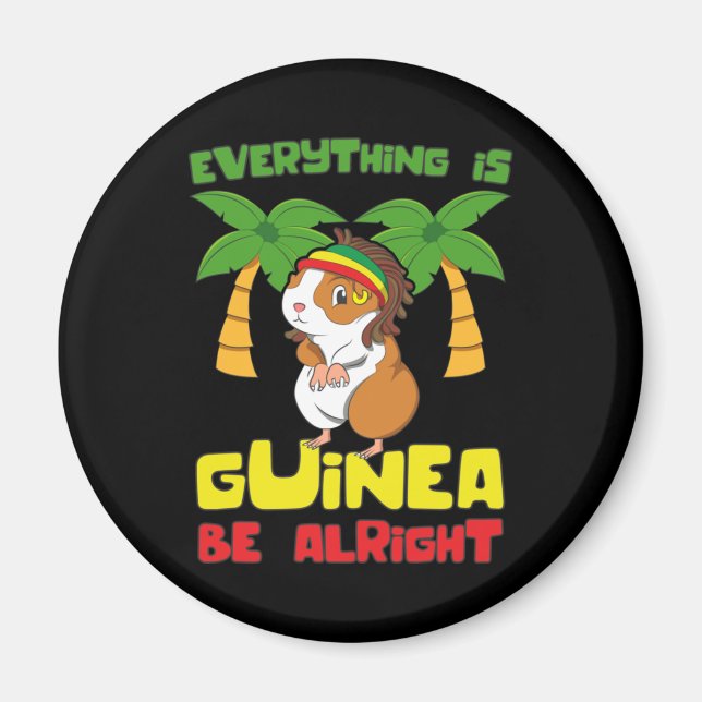 Rasta Guinea Gris Magnet (Framsidan)
