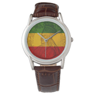 Rasta Haile Selassie klockaRastafarian färger Armbandsur