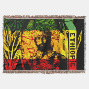 Rasta Haile Selassie som är lejon av Judah röd Mysfilt