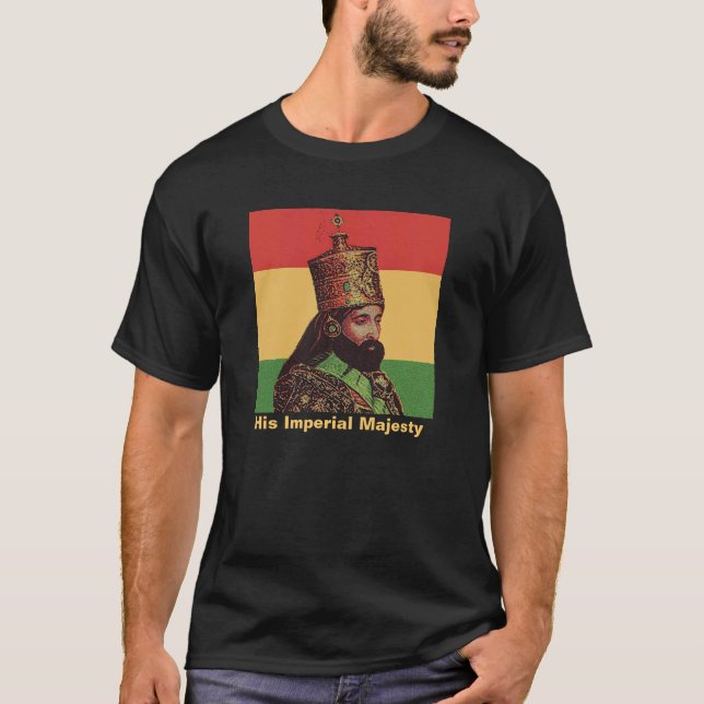 Rasta Haile Selassie T-tröja T-shirt (Framsida)