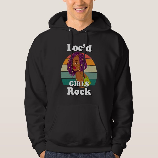 Rasta Hair Dreadlocks Loc'd Black Girl Rock Melani Hoodie (Framsida)