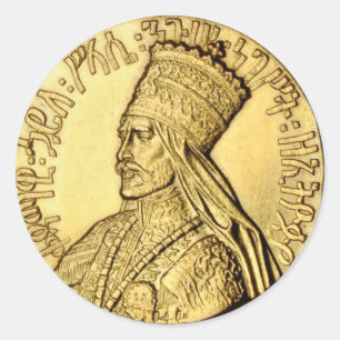 Rasta Hans Imperial Majesty Selassie I Sticker Runt Klistermärke