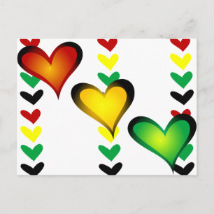Rasta Hearts Vykort