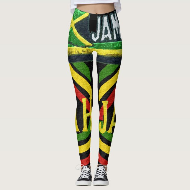 Rasta Jah Jamaican Leggings (Framsida)
