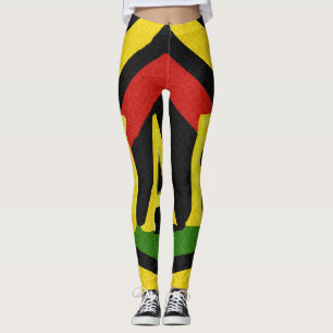 Rasta Jah Rastafari Red Guld Grönt Leggings