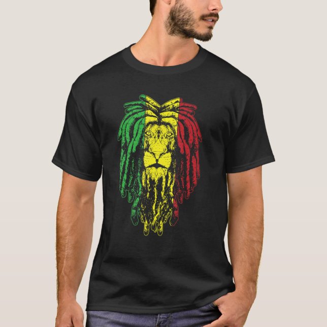 Rasta Jamaica Lion T Shirt (Framsida)