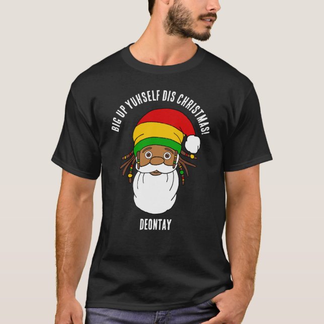 Rasta Jultomten God jul T Shirt (Framsida)