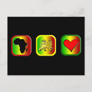 Rasta Karta i Afrika 1 Kärlek Lejon om Judah Vykort