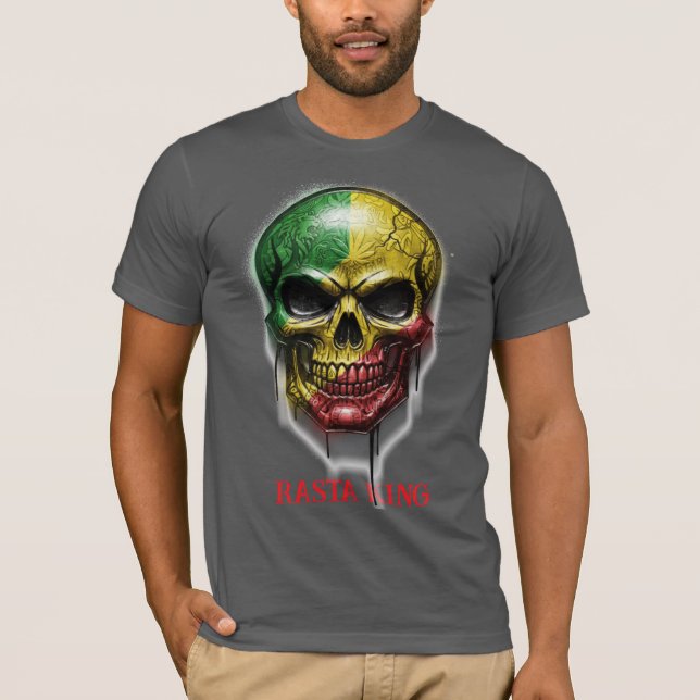 RASTA KUNG SKULL T SHIRT (Framsida)