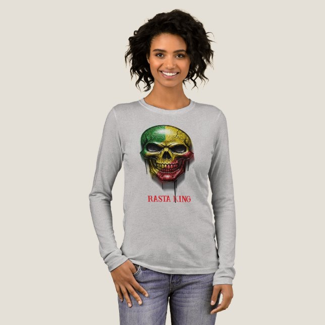 RASTA KUNG SKULL T SHIRT (Hel framsida)