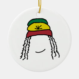 Rasta leende julgransprydnad keramik