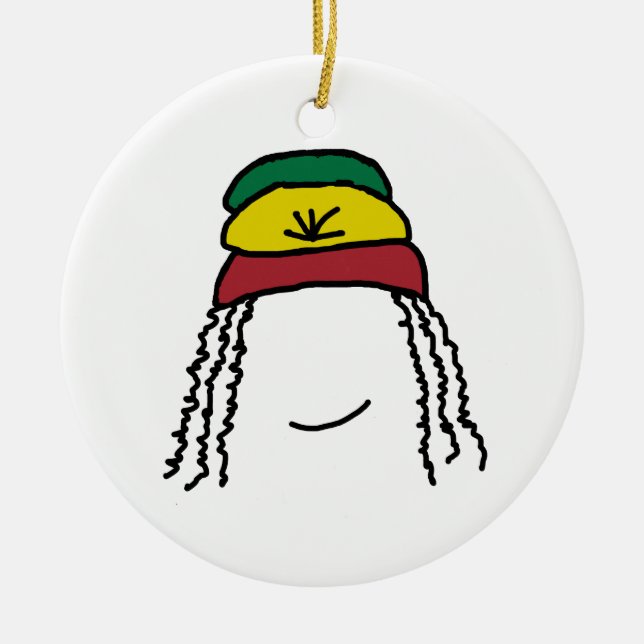 Rasta leende julgransprydnad keramik (Framsidan)