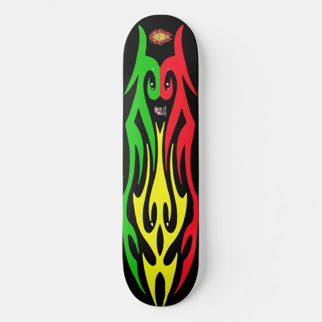Rasta Lejon av Zion Mini Skateboard Bräda 18,5 Cm (Framsida)